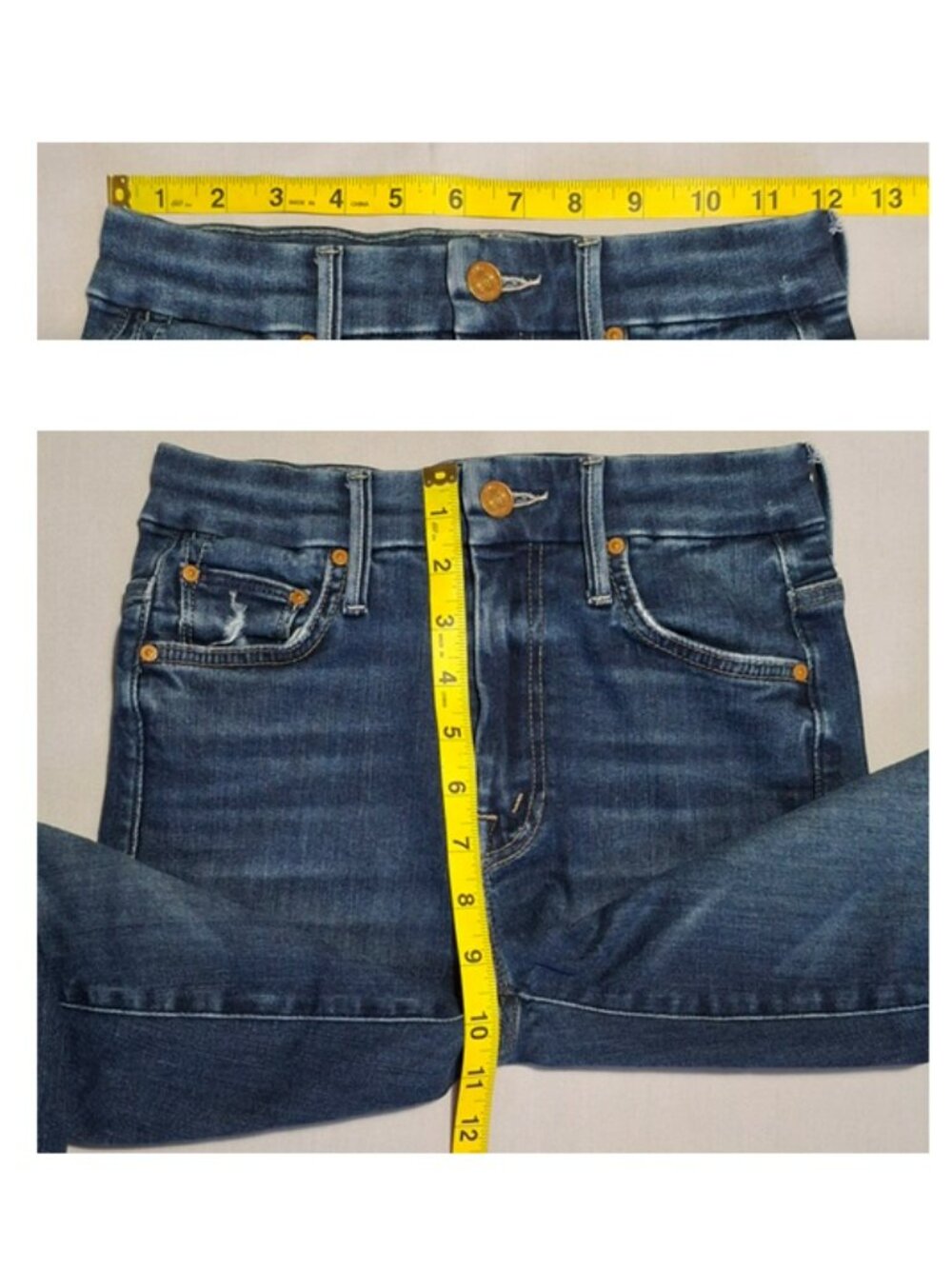 MOTHER High Waisted Looker Jeans 24 Medium Wash Blue USA - Picture 10 of 15